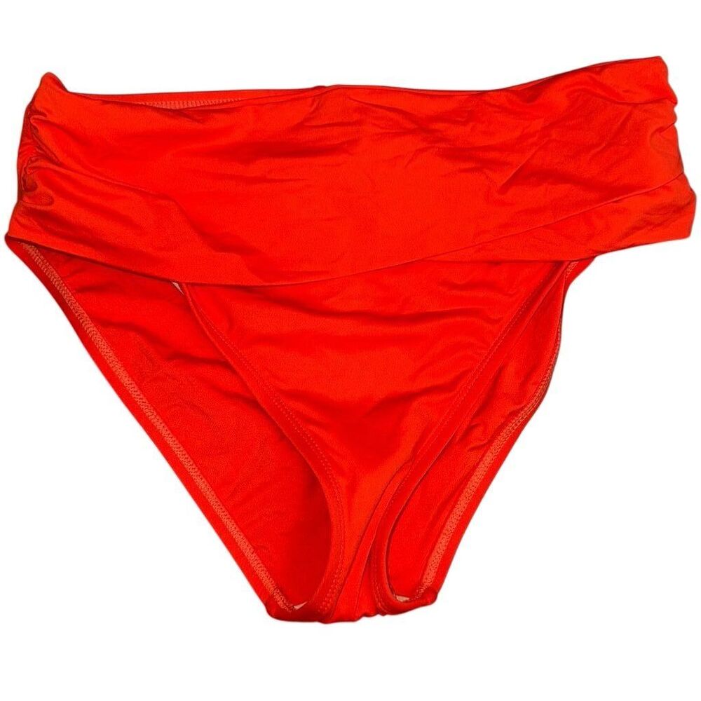 La Blanca Women's Coral Red Bikini Bottom Size 6‎ Solid Swimwear